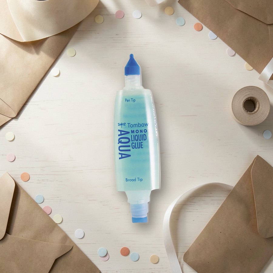 Liquid glue with fine and broad tips
