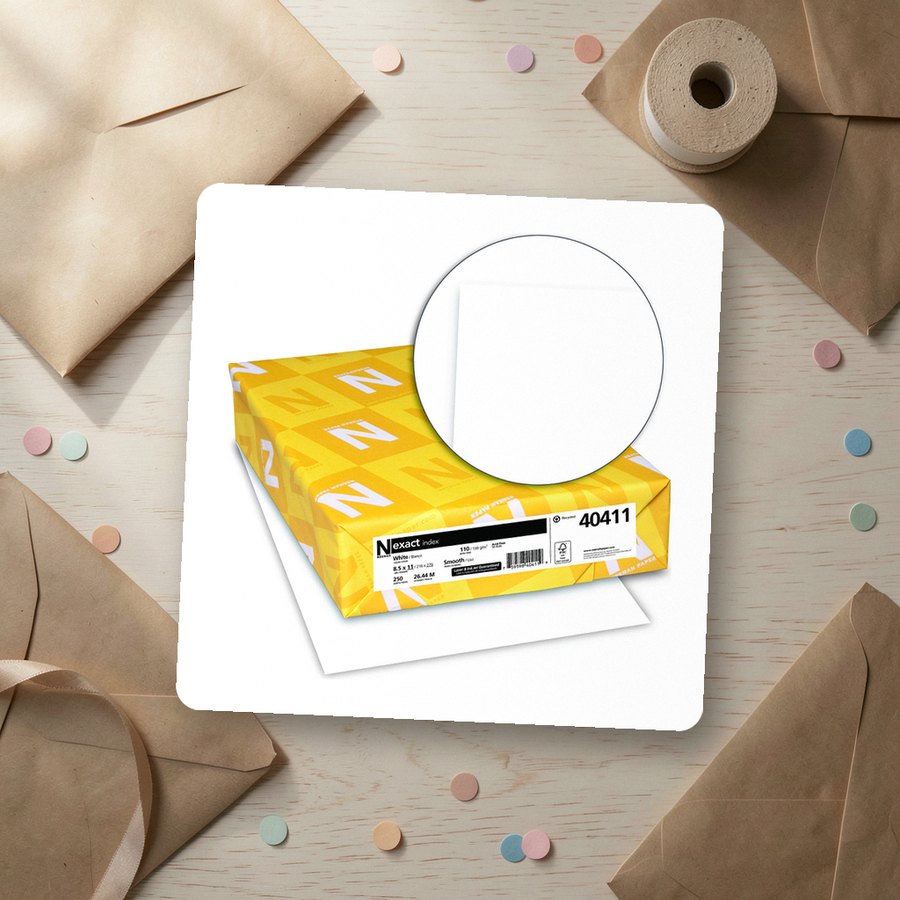 White cardstock, 110 lb index