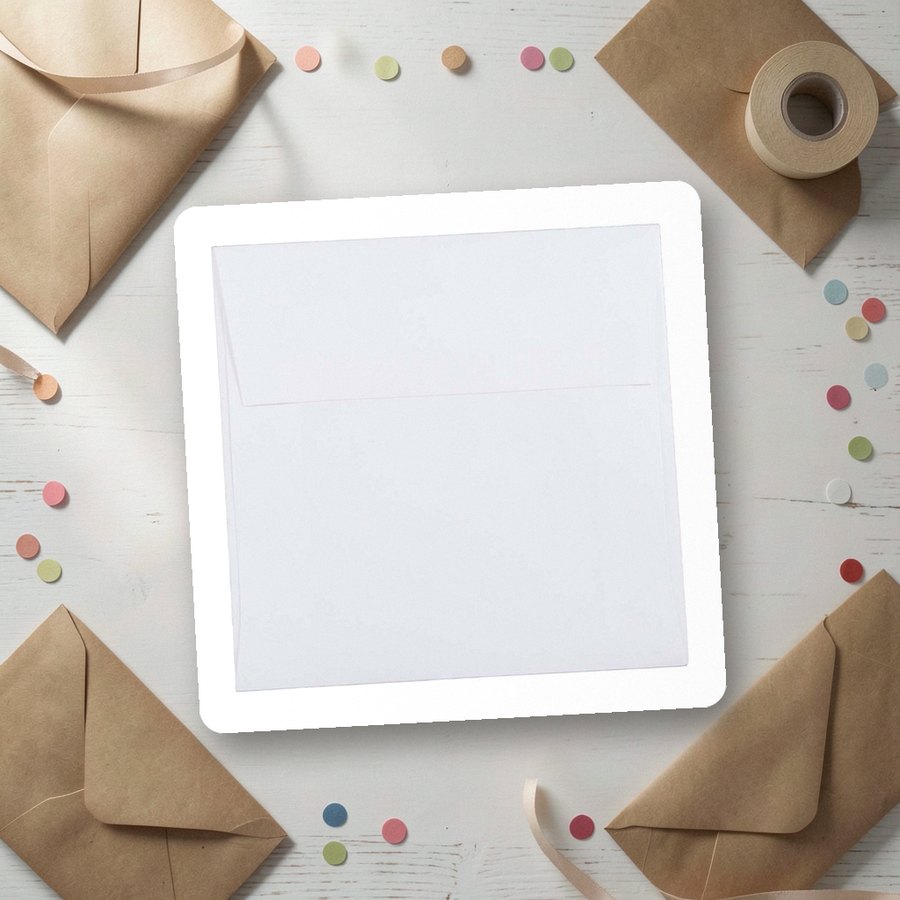 White square envelopes, 5.5 inch