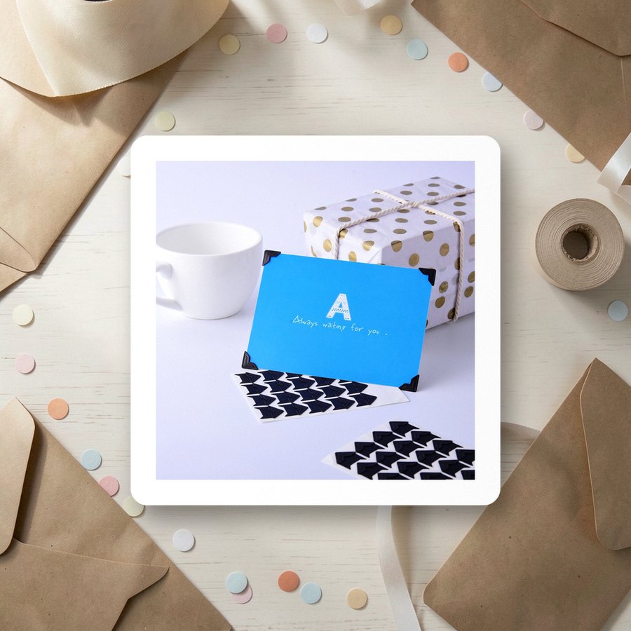 Self-adhesive photo corners