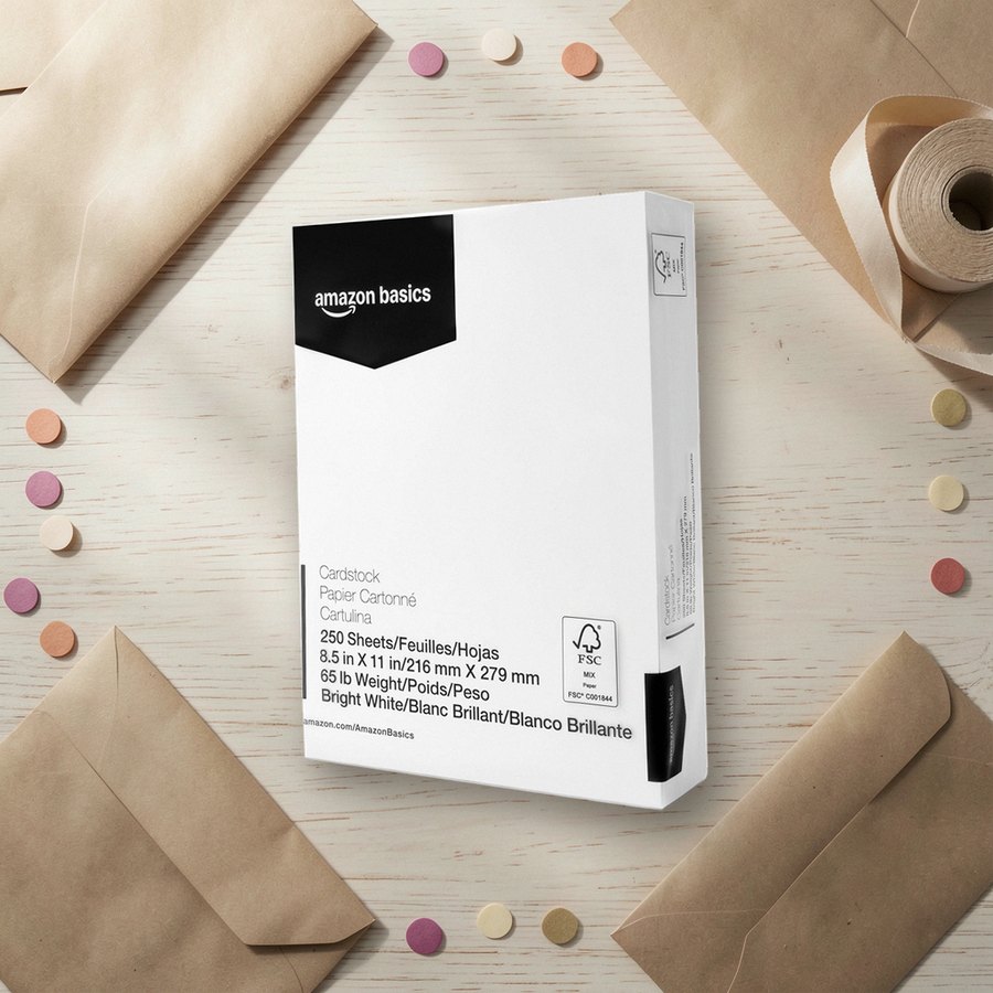 White cardstock, 65 lb