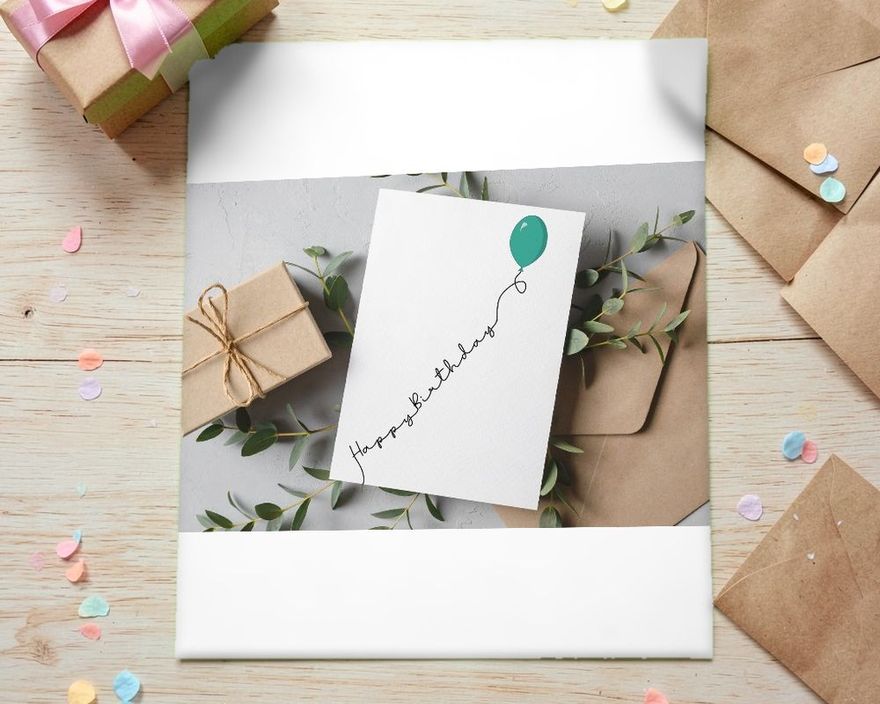 Birthday Card with Balloon Printable