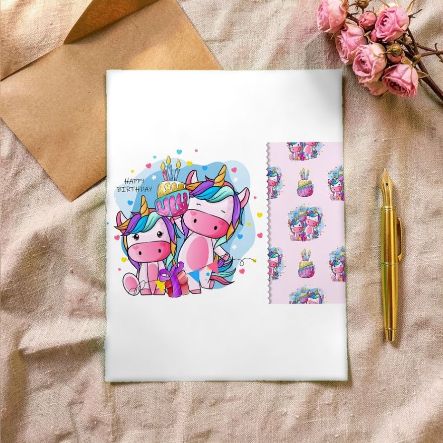 Cute Unicorn Birthday Greeting Card