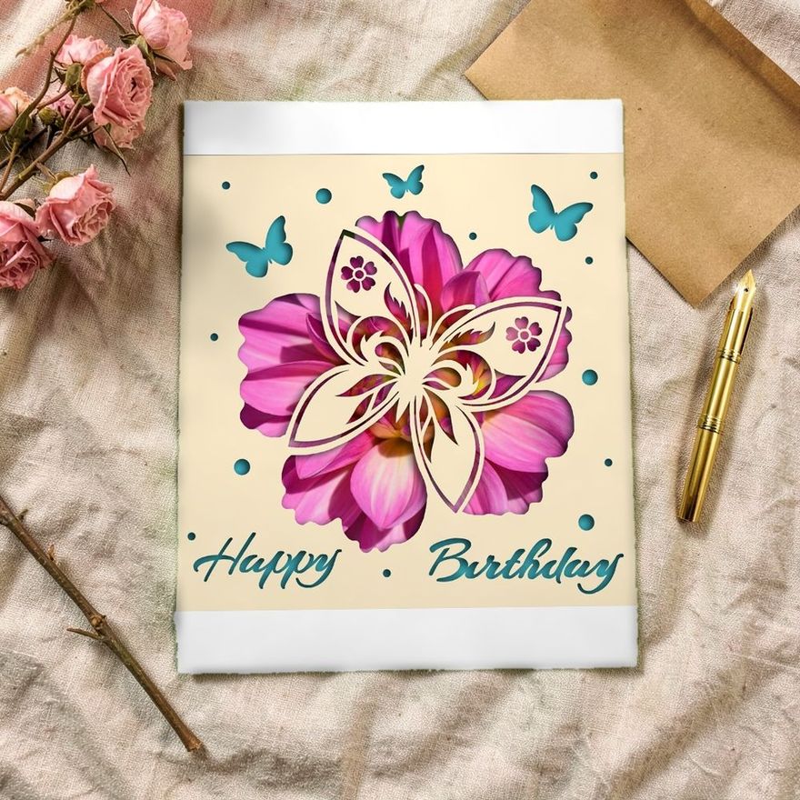 Happy Birthday Card SVG Greeting Card