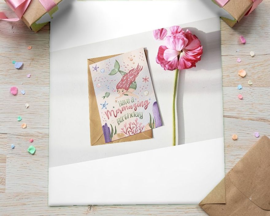 Mermaid Birthday Card Printable