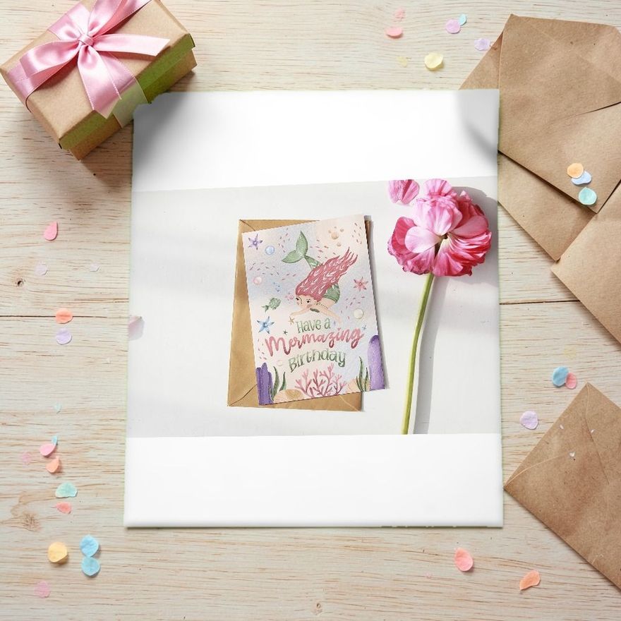 Mermaid Birthday Card Printable