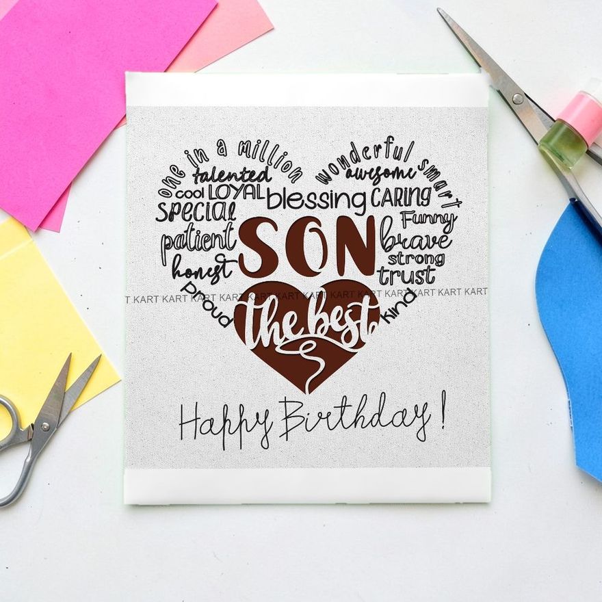 Personalised Son Birthday Card Svg